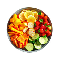 Wall Mural - fruit bowl on white background
