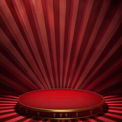 Wall Mural - circus podium on red background