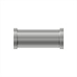 Cylinder metal pipe in realistic style. PVC pipe for sewerage, water supply systems, industrial and construction. Single straight part of plumbing pipe,  plastic pipe fitting. Vector illustration