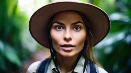 Wall Mural - a woman wearing a hat