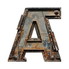 Wall Mural - a metal letter a with rust