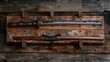 A real Japanese samurai sword and its sheath resting on a wooden board