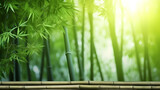 Fototapeta Fototapety do sypialni na Twoją ścianę - Bamboo forest, tall bamboo stalks, tranquil and Zen green background