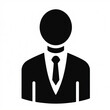 Silueta de hombre de negocios en un icono de fondo blanco que puede usarse como avatar o imagen de perfil