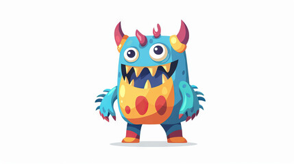 Monster Mash-Up: Playful and Friendly Monster Characters for Kids' Games. Icon Concept Isolated Premium Vector. White Background