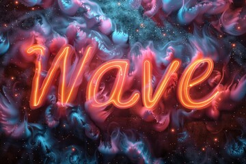 Wall Mural - Vaporwave Galaxy: Colorful Space Wave Generative AI