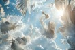 Heavenly Feather Letters in Ethereal Light Generative AI