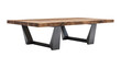  A chic wood and metal table with a chic ultra design, transparent background