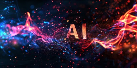 Ai background, artificial intelligence smart technologies wallpaper.