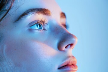 Leinwandbilder - A soothing gradient from white to blue, capturing the essence of a clear and tranquil sky