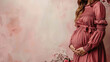pregnancy, love, people and expectation concept, happy Pregnant woman touching belly
