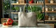 © piai - An eco friendly shopping bag with fresh produce  on a modern kitchen table