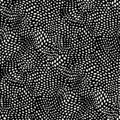 Wall Mural - vector seamless pattern. abstract dotted texture. monochrome warped surface. creative spotty backgro