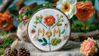 Embroidered Mom Floral Handmade
