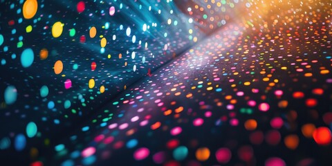 Wall Mural - Colorful disco party light spots background