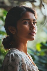 Canvas Print - a woman looking at the camera