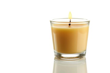 Poster - Wax candle in glass holder isolated on white background