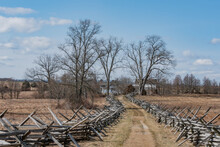 Walking To The Trostle Farm On A Winter Afternoon, Gettysburg Pennsylvania USA