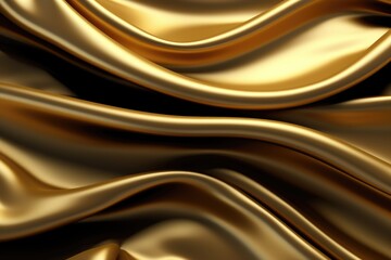 Wall Mural - luxurious golden satin drapery on abstract modern background.