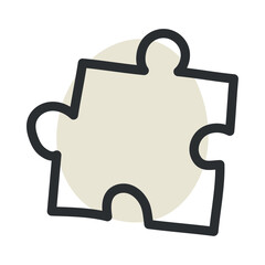 Sticker - puzzle piece sketch icon Hand Draw Vector illustration