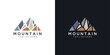 mountain logo vector icon illustration. mountain logo design template elements created with rocks forming a mountain