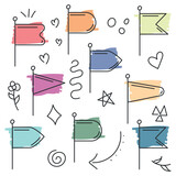 Fototapeta Dinusie - Flag icon pattern background Hand Draw Vector illustration