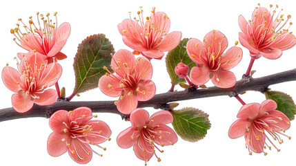 Tree branch flower isolated on transparent background, element remove background, element for design