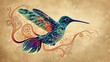 Elegant illustration of hummingbird floating in the air generative ai