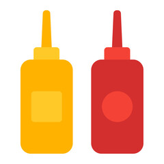 Wall Mural - ketchup and mustard icon 