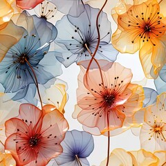 Canvas Print - a bunch of flowers that are in the air