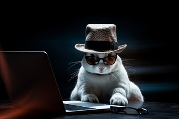the Concept of a programmer as it tech rabbit personality lights up the portrait, showcasing his expertise and enthusiasm in the dynamic field of IT and development.