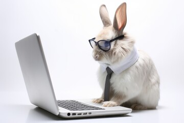 the Concept of a programmer as it tech rabbit personality lights up the portrait, showcasing his expertise and enthusiasm in the dynamic field of IT and development.