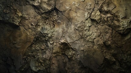 Poster - Rock texture Stone background Old weathered crumbling mountain surface in cracks background Light brown rock background : Generative AI