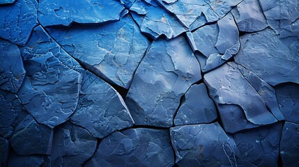 Fototapete - Abstract blue grunge background Toned rock texture with cracks Blue grunge stone background with copy space for your design The combination of bright color and rough rocky surface : Generative AI