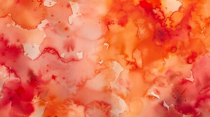 Aufkleber - Red orange watercolor on paper Abstract pattern Coral color Art background for designGrunge Daub stain blot splash : Generative AI