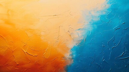 Aufkleber - Blue orange gradient background Toned rough texture Painted wall background with copy space for design : Generative AI