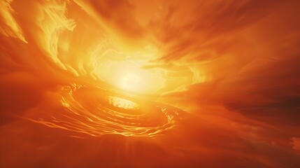 Canvas Print - Fiery orange sunset Fantastic dramatic sky background Science fiction fantasy astrology magic concept Planet galaxy black hole apocalypse armageddon Wide banner Panorama : Generative AI