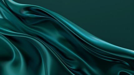 Aufkleber - Blue green silk satin fabric Teal color elegant background Liquid wave or silk wavy folds Beautiful dark turquoise background with copy space for your design : Generative AI
