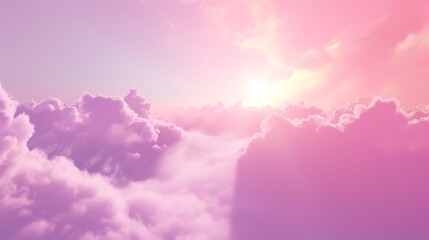 Wall Mural - Purple pink sky with clouds Background with copy space for design : Generative AI