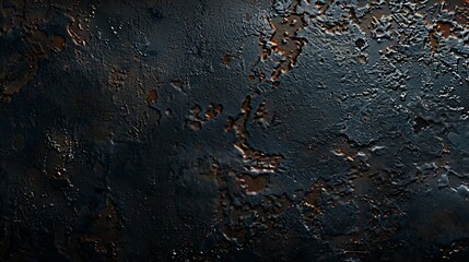 Aufkleber - Rust texture Rough rusty metal surface Black Brown Dark grunge background with space for design Closeup Web banner Wide Panoramic : Generative AI