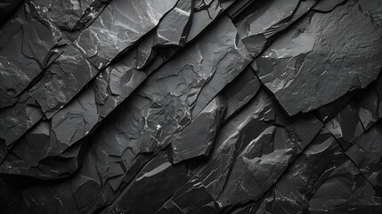 Aufkleber - Mountain background texture Closeup Black rock background Dark gray stone background Black and white background Black grunge texture Contrast monochrome rocky texture Detail : Generative AI