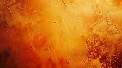 Aufkleber - Abstract yellow brown orange background Toned cement rough plaster wall texture Bright wide banner Panorama Autumn Thanksgiving Halloween concept background Copy space : Generative AI