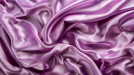 Aufkleber - Purple pink silk satin Soft folds Fabric Bright luxury background Space design Wavy lines Banner Flat lay top view table Template Beautiful Elegant Christmas New Year Valentine romance : Generative AI
