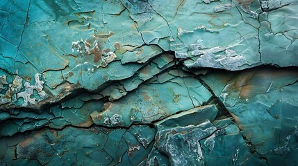 Poster - Blue green grunge background Toned rock texture background Combination of teal color and rough cracked stone surface Tidewater Green color abstract background : Generative AI