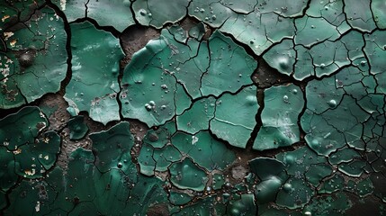 Poster - Black abstract grunge background Dark blue green stone background Wide banner with toned old rough cracked asphalt texture Copy space : Generative AI