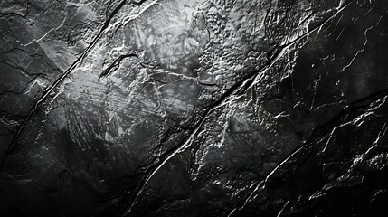 Aufkleber - Black white grunge background Rock texture with cracks Stone wall background with copy space for text and design Web banner Dark gray rocky surface Closeup : Generative AI