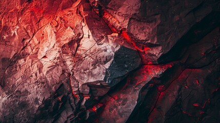 Aufkleber - Red orange rock background Toned stone texture Mountain surface closeup lush lava color trend 2020 Bright Colorful Design : Generative AI