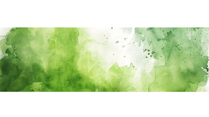 Wall Mural - Uneven abstract watercolor spot of lime green with tone and transitions with white square frame Watercolor rectangular banner for text Abstract image of green vegetation : Generative AI