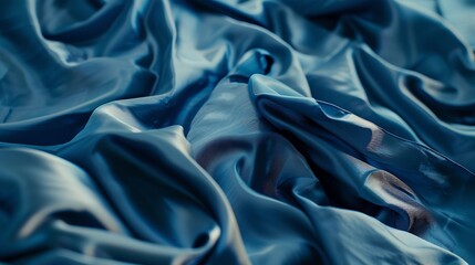 Aufkleber - Dark blue silk satin background Copy space for text or product Wavy soft folds on shiny fabric Luxurious deep blue background Valentine Christmas Anniversary Black Friday Web banner : Generative AI