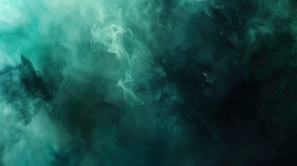 Poster - Hand painted watercolor background Black blue green abstract art background Dark turquiose aquarelle background with copy space for design : Generative AI